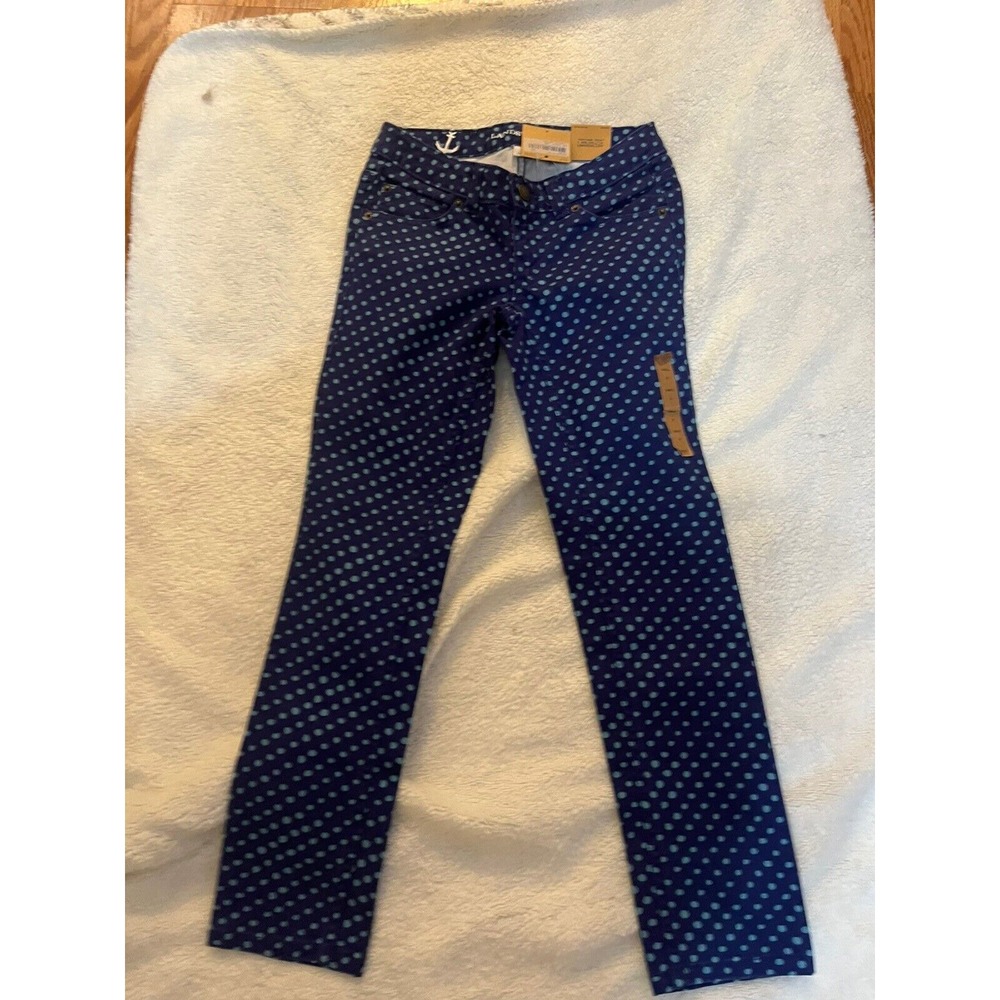 Lands End Girls Jeans‎ Polka Dot Size 8. Blue NWT